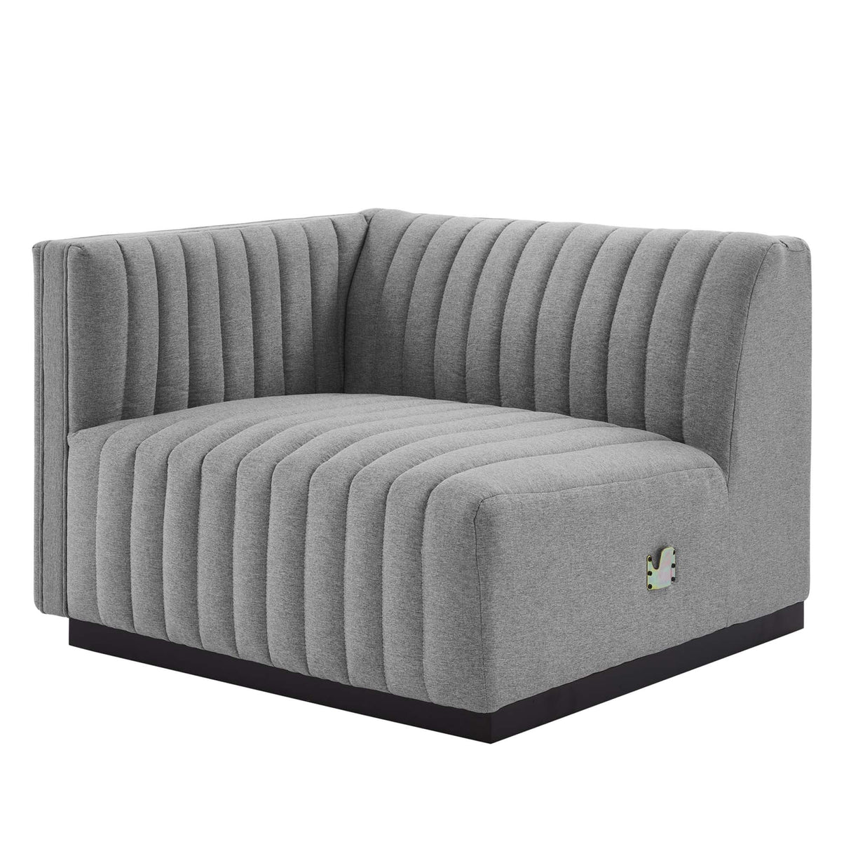 Conjure Channel Tufted Upholstered Fabric Left-Arm Chair - Modern Glam & Modular Seating