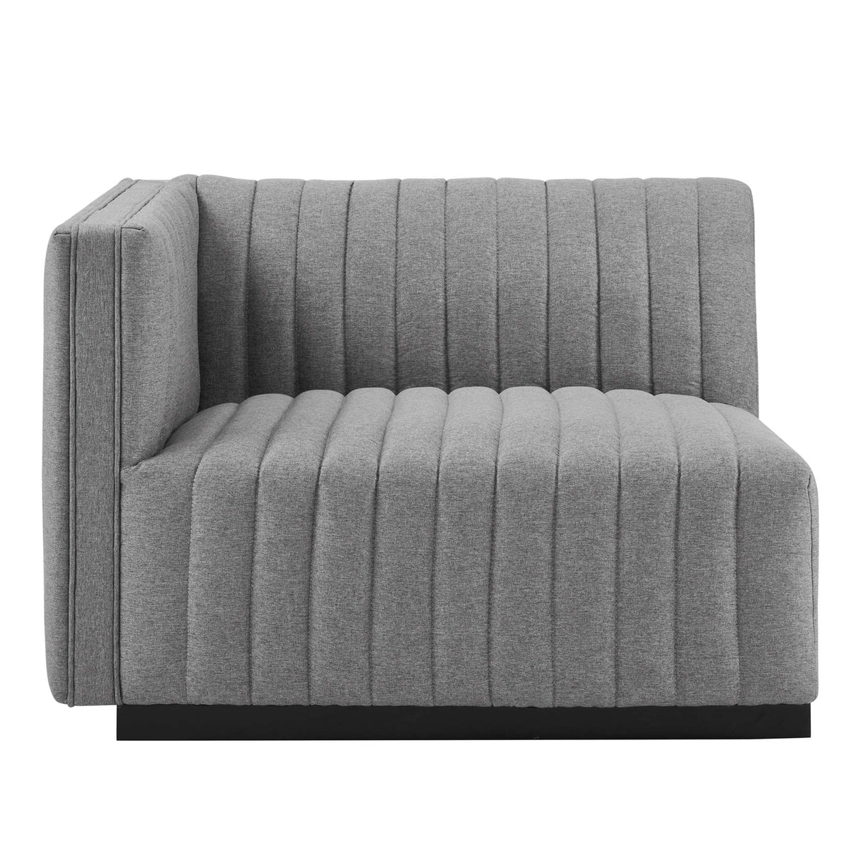 Conjure Channel Tufted Upholstered Fabric Left-Arm Chair - Modern Glam & Modular Seating