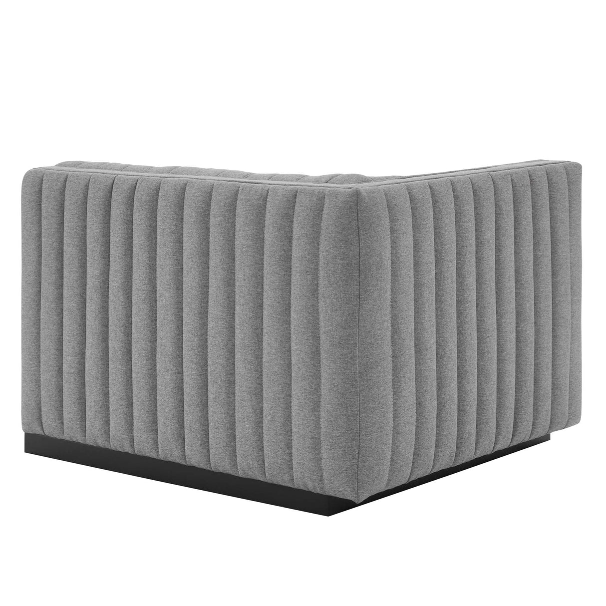 Conjure Channel Tufted Upholstered Fabric Left-Arm Chair - Modern Glam & Modular Seating