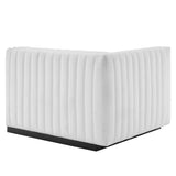 Conjure Channel Tufted Upholstered Fabric Left-Arm Chair - Modern Glam & Modular Seating