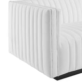Conjure Channel Tufted Upholstered Fabric Left-Arm Chair - Modern Glam & Modular Seating