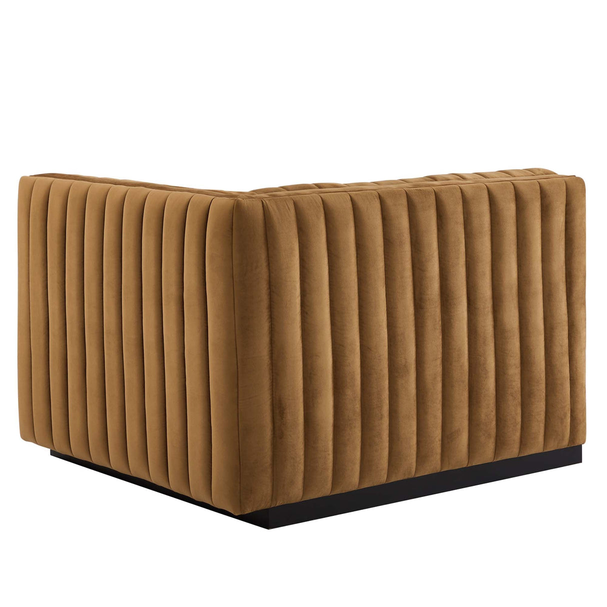 Conjure Channel Tufted Performance Velvet Right-Arm Chair - Modern Glam & Stain-Resistant