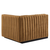 Conjure Channel Tufted Performance Velvet Right-Arm Chair - Modern Glam & Stain-Resistant