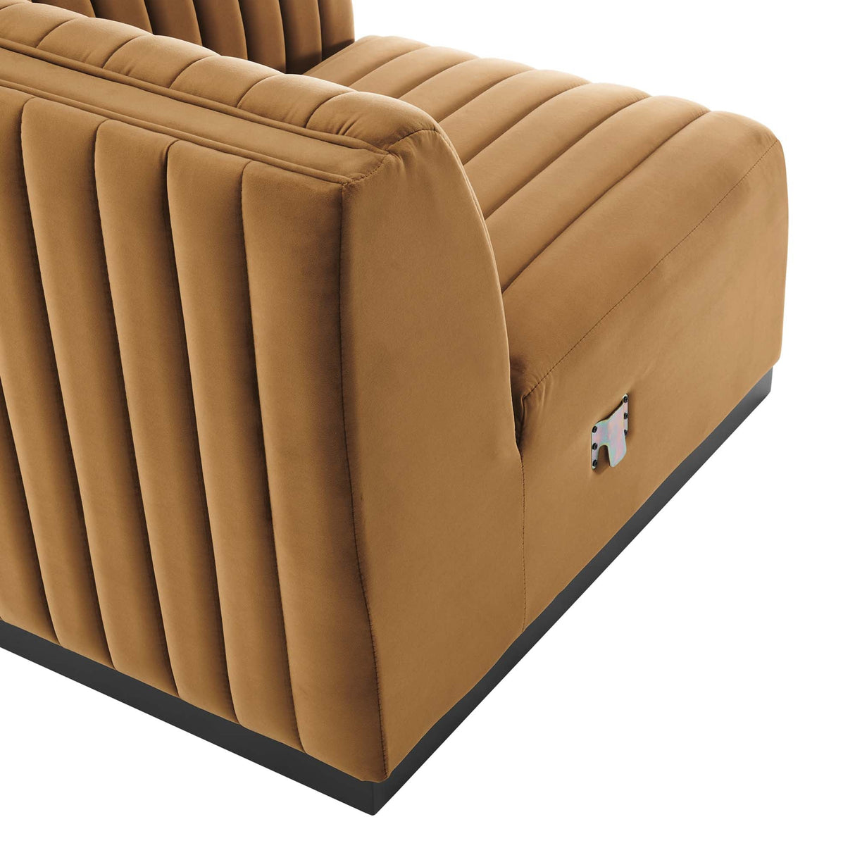Conjure Channel Tufted Performance Velvet Right-Arm Chair - Modern Glam & Stain-Resistant