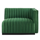 Conjure Channel Tufted Performance Velvet Right-Arm Chair - Modern Glam & Stain-Resistant