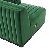Conjure Channel Tufted Performance Velvet Right-Arm Chair - Modern Glam & Stain-Resistant