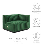 Conjure Channel Tufted Performance Velvet Right-Arm Chair - Modern Glam & Stain-Resistant