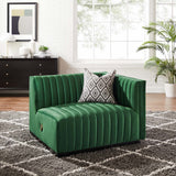 Conjure Channel Tufted Performance Velvet Right-Arm Chair - Modern Glam & Stain-Resistant