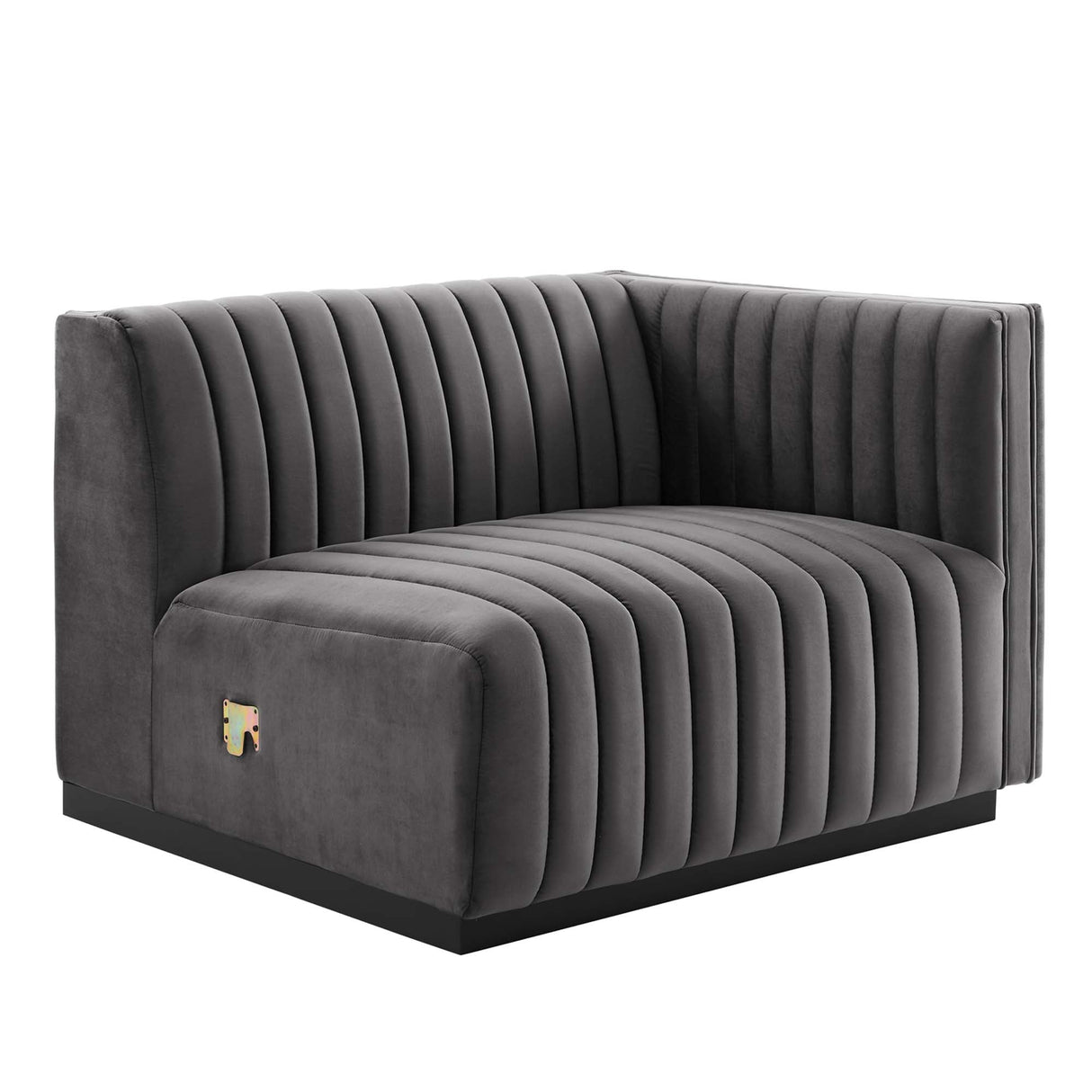 Conjure Channel Tufted Performance Velvet Right-Arm Chair - Modern Glam & Stain-Resistant