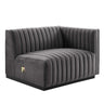 Conjure Channel Tufted Performance Velvet Right-Arm Chair – view 14