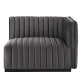 Conjure Channel Tufted Performance Velvet Right-Arm Chair - Modern Glam & Stain-Resistant