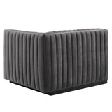 Conjure Channel Tufted Performance Velvet Right-Arm Chair - Modern Glam & Stain-Resistant