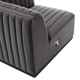 Conjure Channel Tufted Performance Velvet Right-Arm Chair - Modern Glam & Stain-Resistant