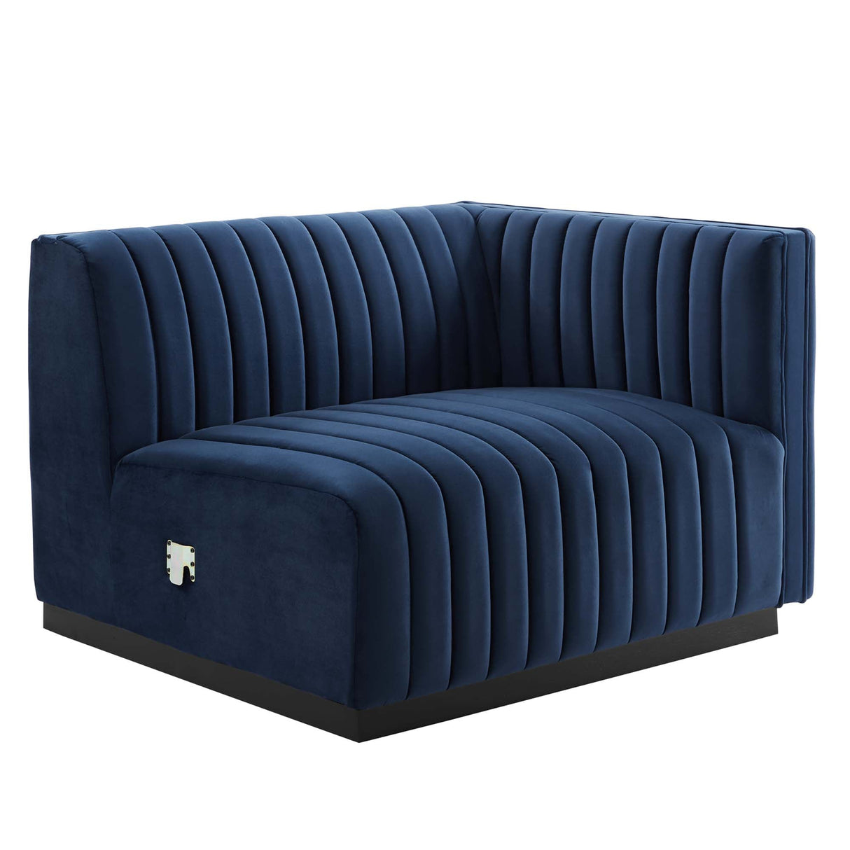 Conjure Channel Tufted Performance Velvet Right-Arm Chair - Modern Glam & Stain-Resistant
