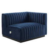 Conjure Channel Tufted Performance Velvet Right-Arm Chair - Modern Glam & Stain-Resistant