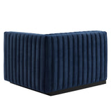 Conjure Channel Tufted Performance Velvet Right-Arm Chair - Modern Glam & Stain-Resistant