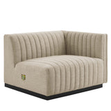 Conjure Channel Tufted Upholstered Fabric Right-Arm Chair - Modern Glam & Modular Sectional Seating
