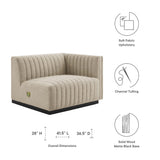 Conjure Channel Tufted Upholstered Fabric Right-Arm Chair - Modern Glam & Modular Sectional Seating