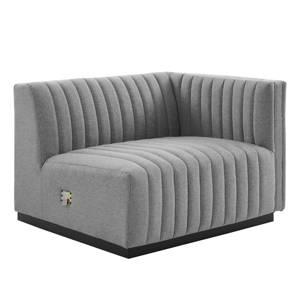 Conjure Channel Tufted Upholstered Fabric Right-Arm Chair - Modern Glam & Modular Sectional Seating