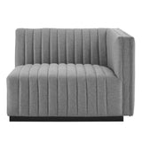 Conjure Channel Tufted Upholstered Fabric Right-Arm Chair - Modern Glam & Modular Sectional Seating