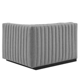 Conjure Channel Tufted Upholstered Fabric Right-Arm Chair - Modern Glam & Modular Sectional Seating