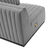 Conjure Channel Tufted Upholstered Fabric Right-Arm Chair - Modern Glam & Modular Sectional Seating
