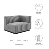 Conjure Channel Tufted Upholstered Fabric Right-Arm Chair - Modern Glam & Modular Sectional Seating