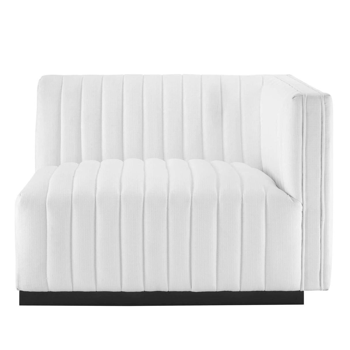 Conjure Channel Tufted Upholstered Fabric Right-Arm Chair - Modern Glam & Modular Sectional Seating