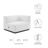 Conjure Channel Tufted Upholstered Fabric Right-Arm Chair - Modern Glam & Modular Sectional Seating
