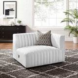 Conjure Channel Tufted Upholstered Fabric Right-Arm Chair - Modern Glam & Modular Sectional Seating