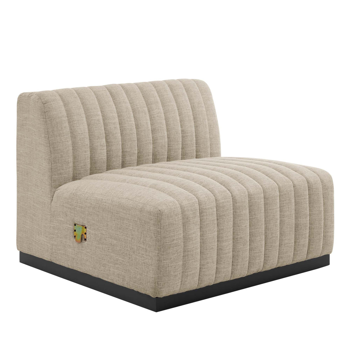 Conjure Channel Tufted Upholstered Fabric Armless Chair - Modern Glam & Vertical Tufting