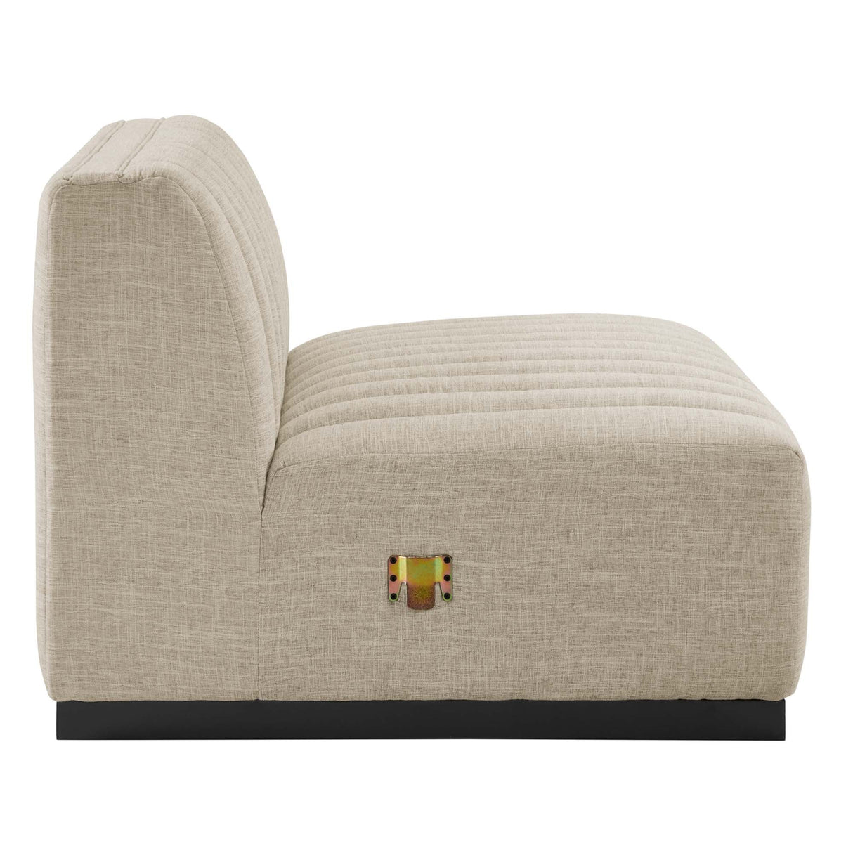Conjure Channel Tufted Upholstered Fabric Armless Chair - Modern Glam & Vertical Tufting