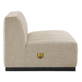 Conjure Channel Tufted Upholstered Fabric Armless Chair - Modern Glam & Vertical Tufting