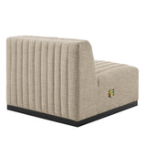 Conjure Channel Tufted Upholstered Fabric Armless Chair - Modern Glam & Vertical Tufting