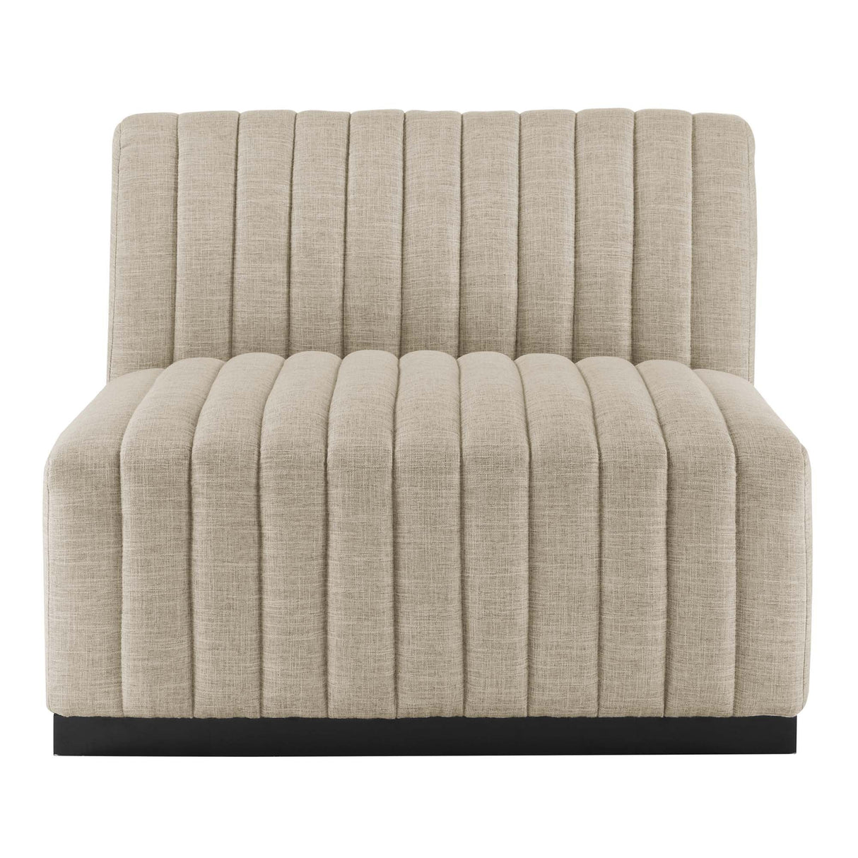 Conjure Channel Tufted Upholstered Fabric Armless Chair - Modern Glam & Vertical Tufting