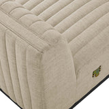Conjure Channel Tufted Upholstered Fabric Armless Chair - Modern Glam & Vertical Tufting