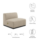 Conjure Channel Tufted Upholstered Fabric Armless Chair - Modern Glam & Vertical Tufting