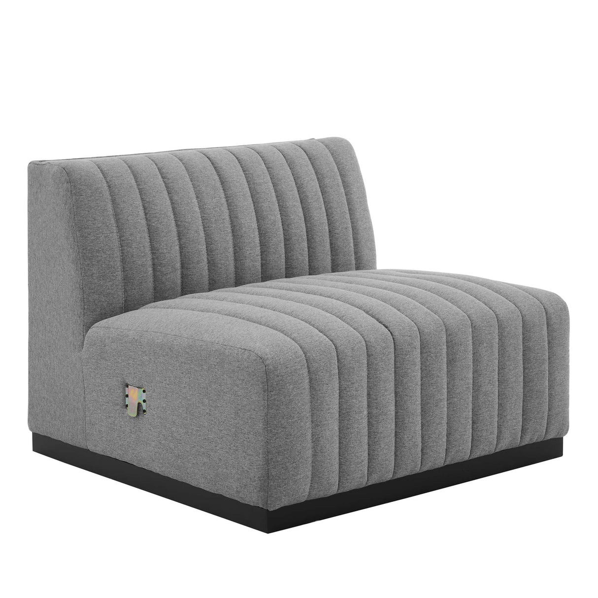 Conjure Channel Tufted Upholstered Fabric Armless Chair - Modern Glam & Vertical Tufting