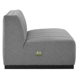 Conjure Channel Tufted Upholstered Fabric Armless Chair - Modern Glam & Vertical Tufting
