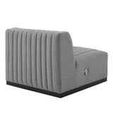 Conjure Channel Tufted Upholstered Fabric Armless Chair - Modern Glam & Vertical Tufting