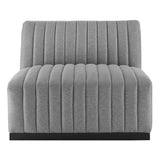 Conjure Channel Tufted Upholstered Fabric Armless Chair - Modern Glam & Vertical Tufting
