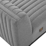 Conjure Channel Tufted Upholstered Fabric Armless Chair - Modern Glam & Vertical Tufting