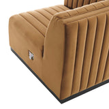 Conjure Channel Tufted Performance Velvet Left Corner Chair - Modern Glam & Stain-Resistant Modular Seating