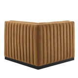 Conjure Channel Tufted Performance Velvet Left Corner Chair - Modern Glam & Stain-Resistant Modular Seating