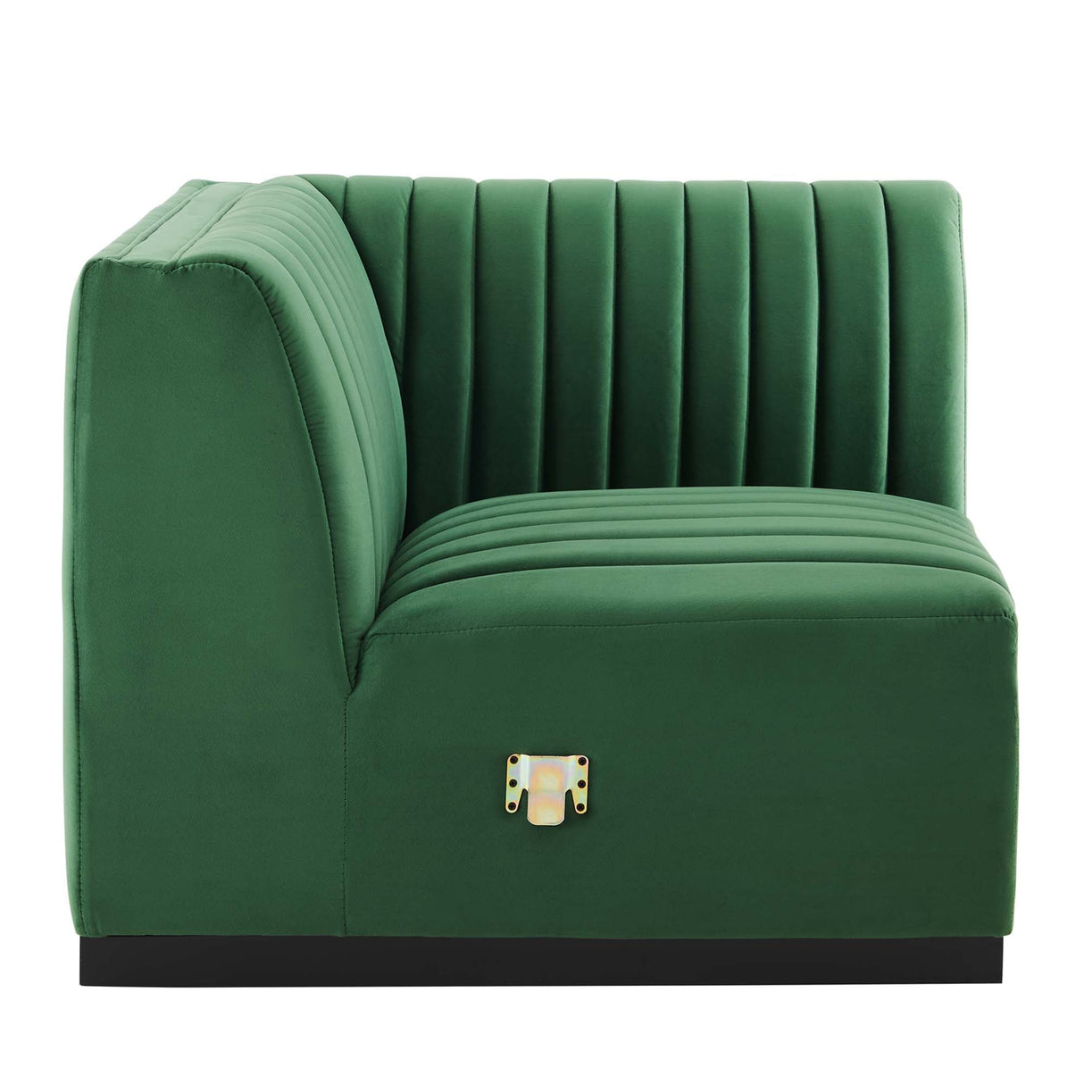 Conjure Channel Tufted Performance Velvet Left Corner Chair - Modern Glam & Stain-Resistant Modular Seating
