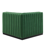 Conjure Channel Tufted Performance Velvet Left Corner Chair - Modern Glam & Stain-Resistant Modular Seating