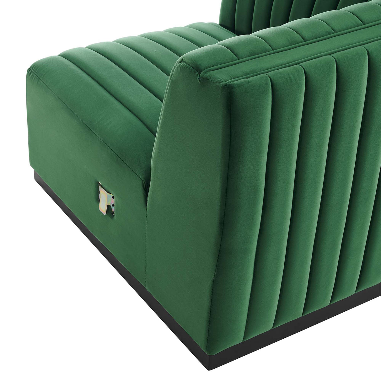 Conjure Channel Tufted Performance Velvet Left Corner Chair - Modern Glam & Stain-Resistant Modular Seating