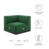 Conjure Channel Tufted Performance Velvet Left Corner Chair - Modern Glam & Stain-Resistant Modular Seating