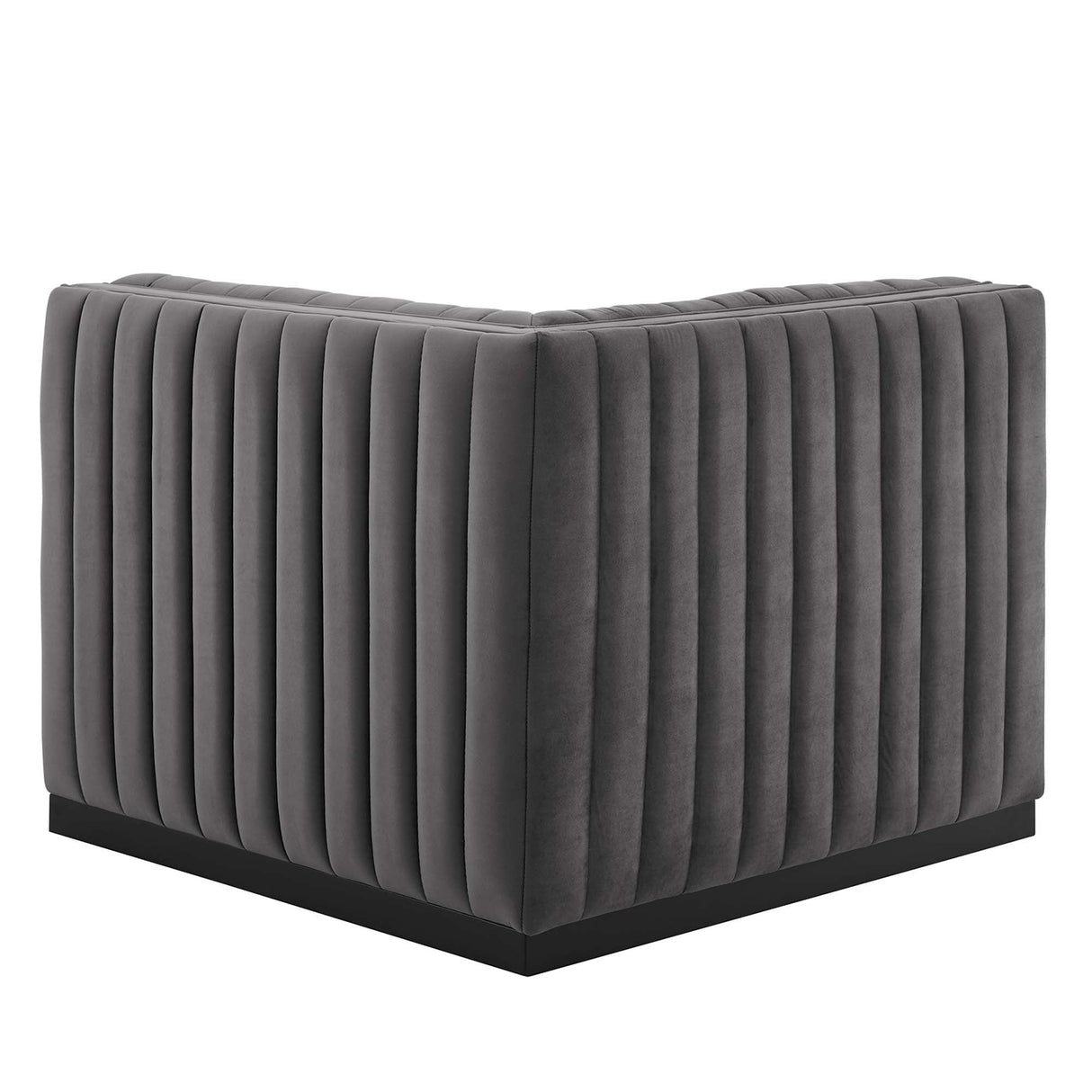 Conjure Channel Tufted Performance Velvet Left Corner Chair - Modern Glam & Stain-Resistant Modular Seating
