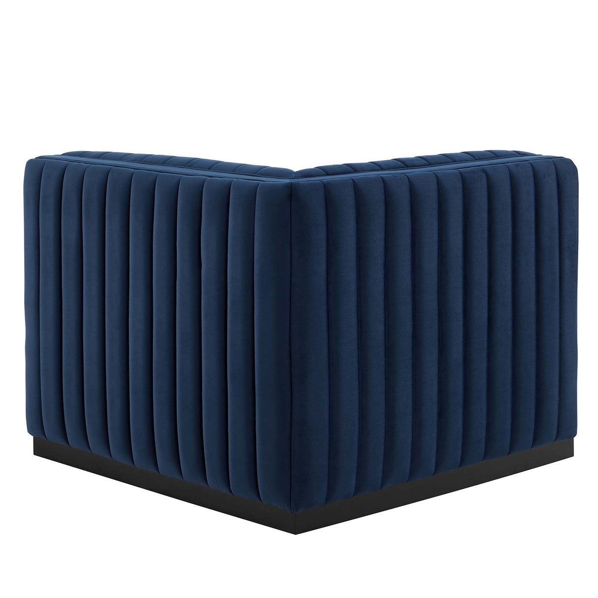 Conjure Channel Tufted Performance Velvet Left Corner Chair - Modern Glam & Stain-Resistant Modular Seating